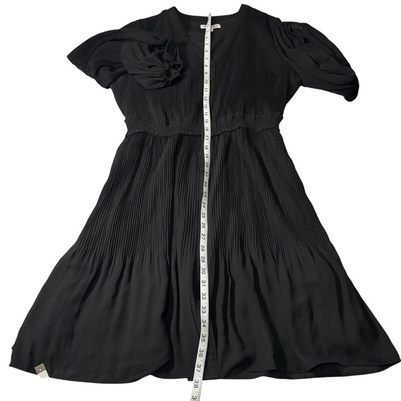 Nanette Lepore Pleated Dress Peasant Sleeve Office Workwear Dressy Size 16 - Picture 12 of 14